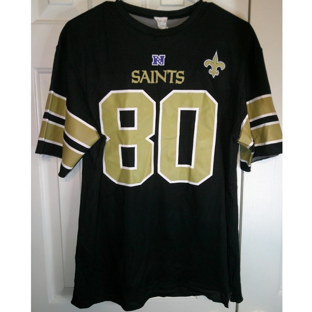 Vintage NFL Saints Graham #80 Jersey T-Shirt Short Sleeve Football Black Size M